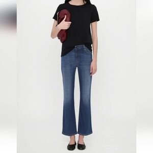 MaxMara Cotton Stretch Kickout Cropped Denim Jeans New Without Tag